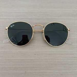 Ray-Ban Gold Frame Sunglasses with Dark Lenses